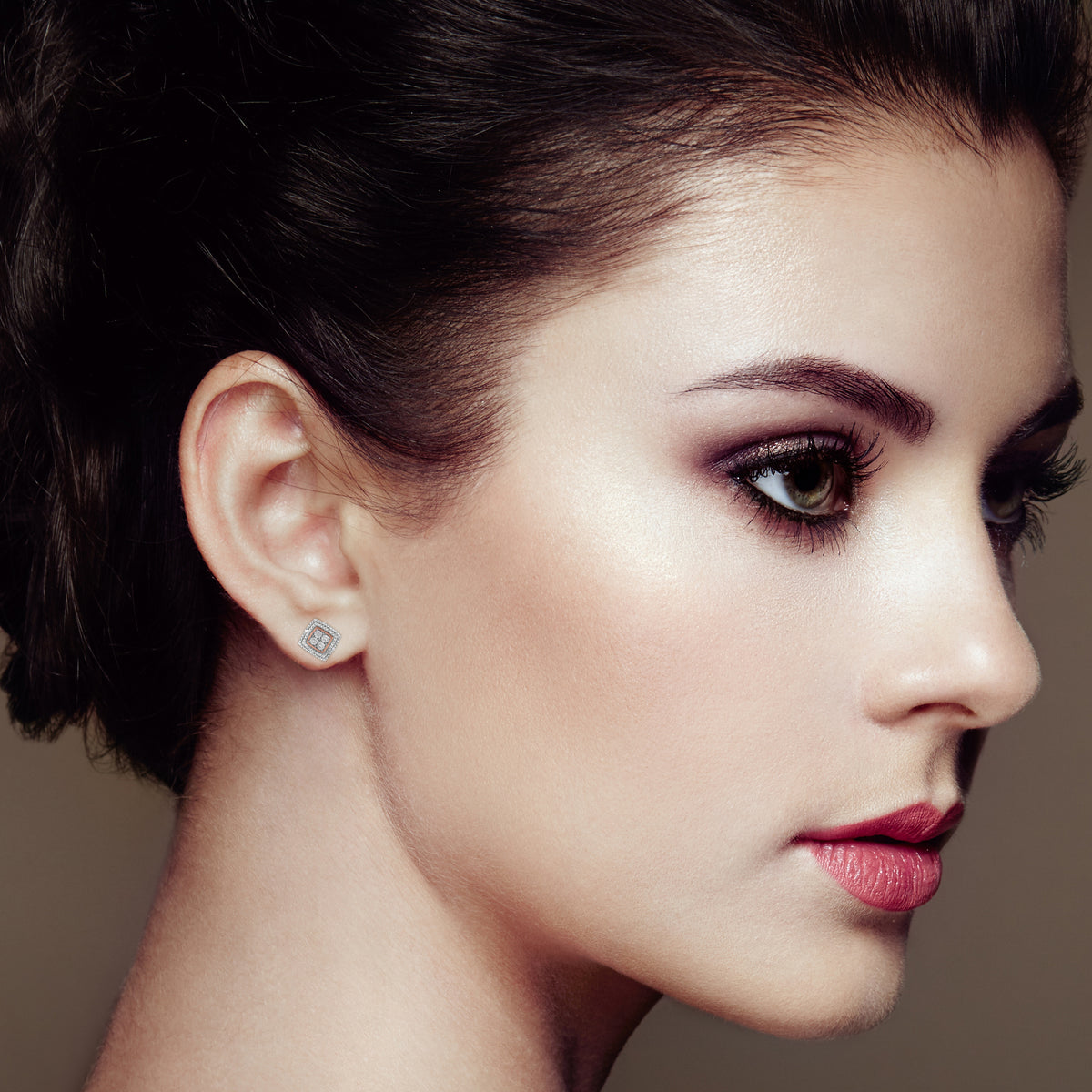 Diamond Accent Earrings - 10K Yellow, White, and Rose Gold Plated 0.02 CTW Natural White Diamonds
